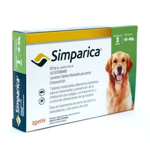 Simparica 20.1-40Kg  (80mg) C/3 tabs.